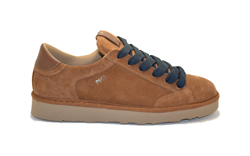 SCARPA ALLACCIATA P001 UOMO IN SUEDE COGNAC COBALT
